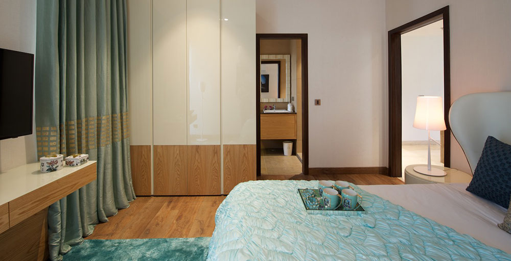 bedroom of mahindra luminare smaple flat